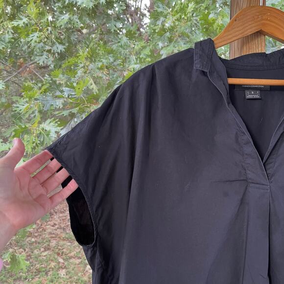 French Connection Women's Black Rhodes Poplin Pullover Top Size S - Picture 6 of 9
